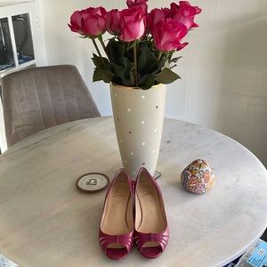 Christian Louboutin Pink Peep-Toe Heels